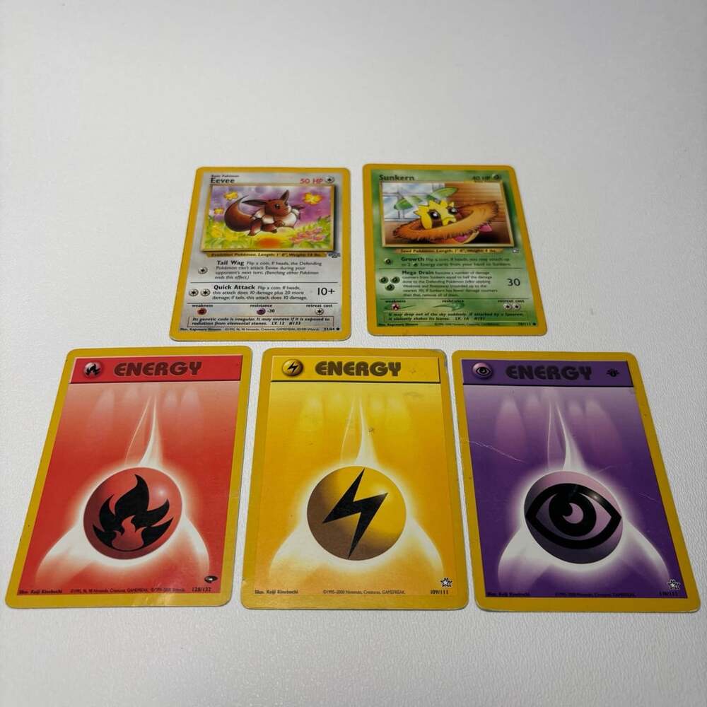 Pokemon Card Lot Eevee Sunkern Energy